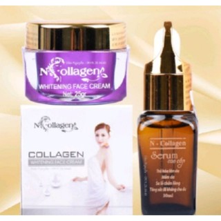 COMBO KEM FACE WHITEING FACE CREAM + SERUM NCOLAGEN