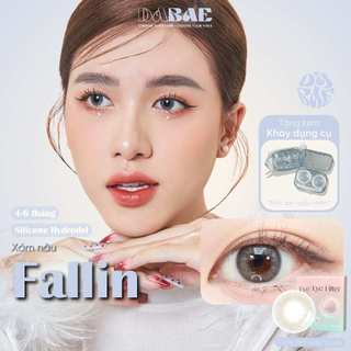 Fallin lens cận mắt kính áp tròng màu xám nâu tự nhiên không viền có độ Hàn Quốc hãng lens dabae
