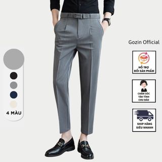 Quần tây nam baggy suông tăng cạp hack dáng cao cấp co giãn tốt thương hiệu Gozin Official -JA33