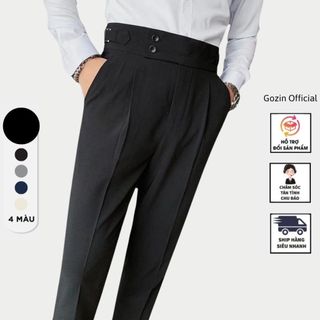 Quần âu nam cạp cao Gozin Official Sidetab - điều chỉnh cạp, vải Tuypsi cotton co giãn nhẹ chất lượng cao JA32
