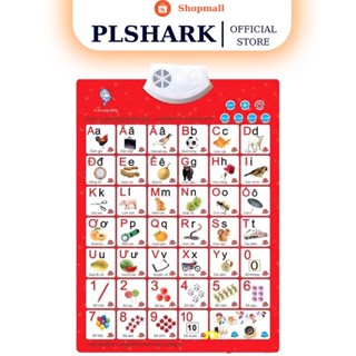 Bảng chữ cái điện tử PLSHARK chữ và số tiếng việt treo tường cho bé có đầy đủ giọng nói 