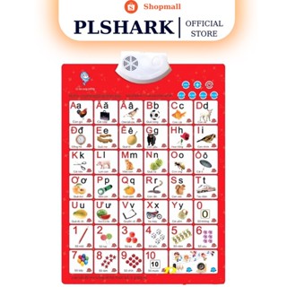 Bảng chữ cái điện tử PLSHARK chữ và số tiếng việt treo tường cho bé có đầy