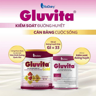 Sữa bột Gluvita 900g Gold Vitadairy bổ sung dinh dưỡng cho người đái tháo đường, tim mạch, tăng cường sức khỏe