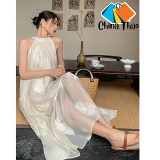 Đầm maxi nữ kiểu yếm dáng dài 2 lớp kèm ảnh thật