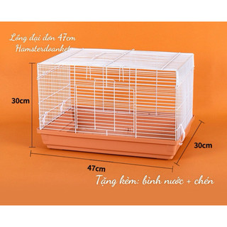 Lồng ĐẠI ĐƠN 47cm nuôi hamster tặng kèm bình nước và khay ăn