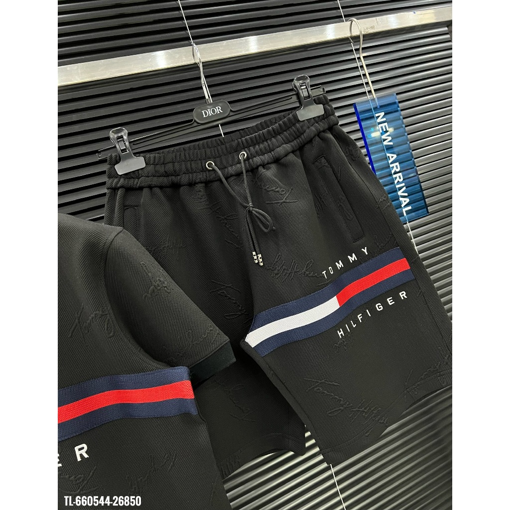 🔥Hot🔥Bộ Tommy Hilfiger vân nổi áo polo thiết kế hot trend Nam nữ New 2024