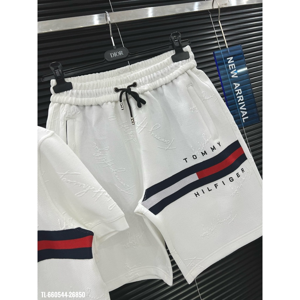 🔥Hot🔥Bộ Tommy Hilfiger vân nổi áo polo thiết kế hot trend Nam nữ New 2024