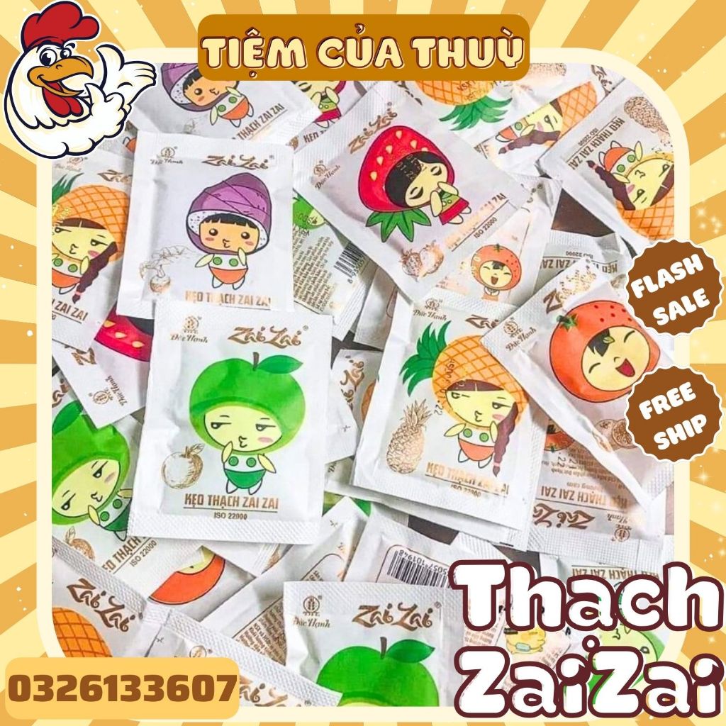 500G Kẹo Thạch Zai Zai Hương Vị Trái Cây, Kẹo Thạch Zaizai,  Thạch Rau Câu 6 hương vị giải nhiệt mùa hè