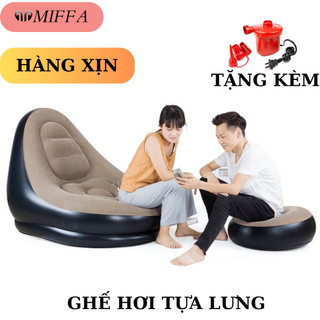 Ghế hơi tựa lưng bọc nhung mềm mịn êm ái - đệm hơi cao cấp - ghế sofa hơi bảo hành 1 năm mifofa