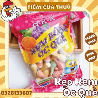 Kẹo Kem Bông Ốc Quế, Kẹo Bông Gòn Marshmallow, đồ ăn vặt tuổi thơ, Tiệm ăn vặt Thuỳ Bùi