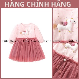 Váy bé gái Little Maven đầm ren pony hồng bé gái S1673