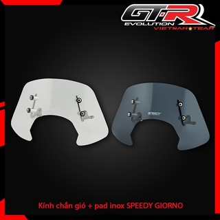 Set kính chắn gió + pad inox speedy giorno