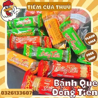 Bịch 10 gói bánh quy đồng tiền hải việt, bánh quy đồng tiền tuổi thơ