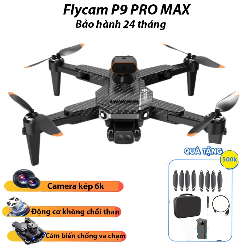 PIycam điều khiển từ xa P9 - fIycam mini giá rẻ trang bị camera kép 4k, cảm biến chống va chạm trên không, pin 2500mA | BigBuy360 - bigbuy360.vn