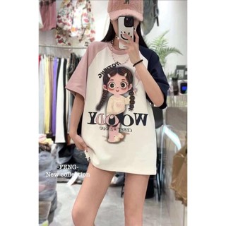 MÃ 669 ÁO PHÔNG CỘC TAY DÁNG RỘNG IN HÌNH TAY PHỐI CHO NỮ SIÊU HOT