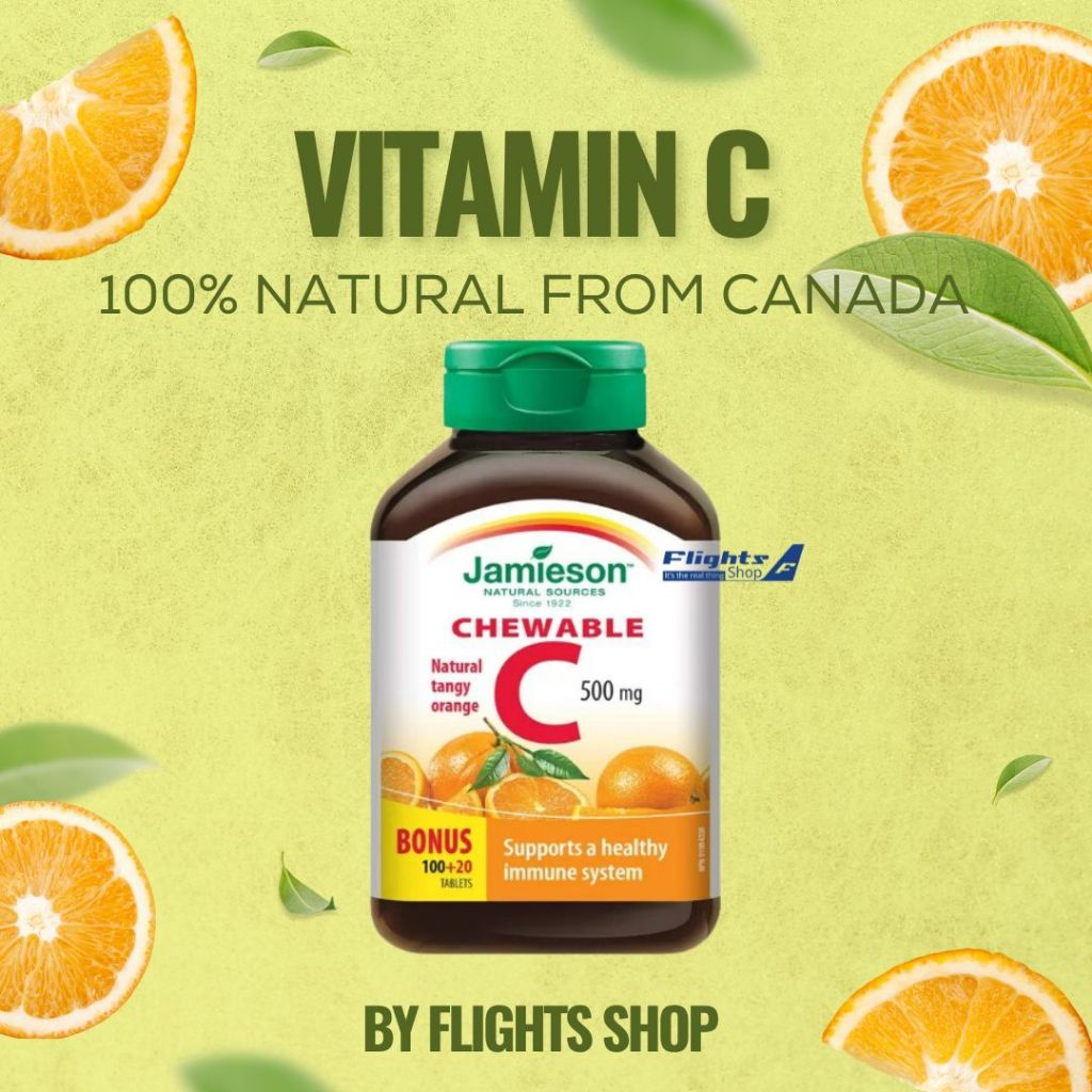 [Bill Costco Canada] Viên nén nhai Jamieson Vitamin C 500mg vị cam, hộp 120 viên