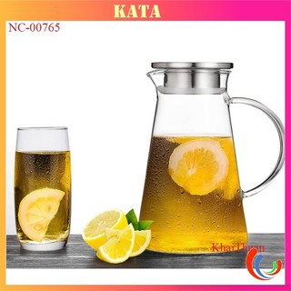 Bình Thủy Tinh Chịu Nhiệt Đựng Nước Uống Đẹp Sáng Bóng Cao Nắp Inox 304 Deli GPH28 Dung Tích 1,8 Lít