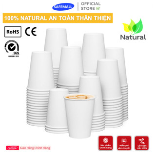 Bán sỉ 500 chiếc Cốc giấy 7oz 210ml SAFEMALL, Ly giấy nóng lạnh dùng nhiều lần an toàn thân thiện với môi trường