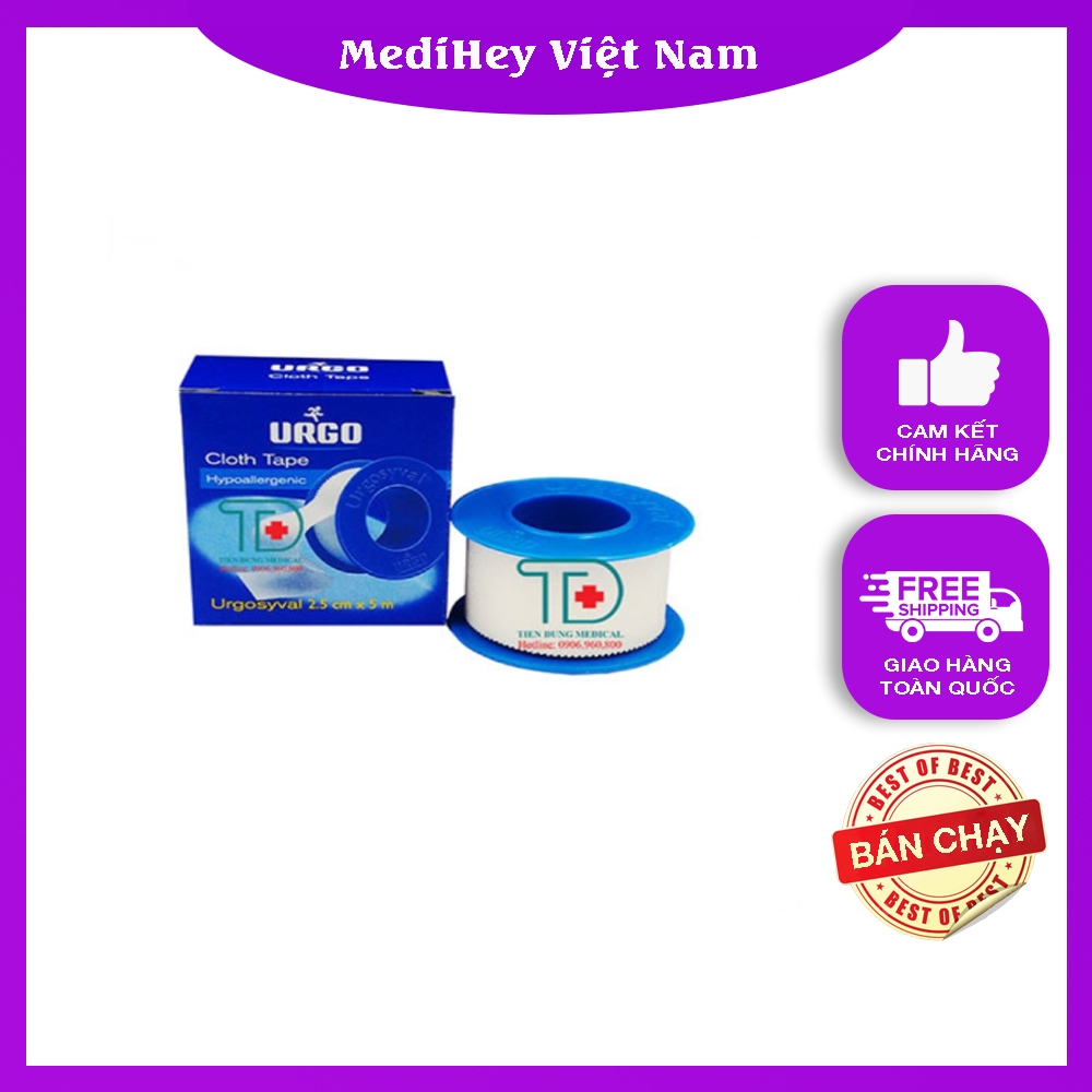 Hộp 12 băng keo lụa Urgo ( Cuộn 2,5cm * 5m) Tana chất ượng cực tốt