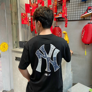 Áo thun new era x mlb big paisley ss24 new york yankees black