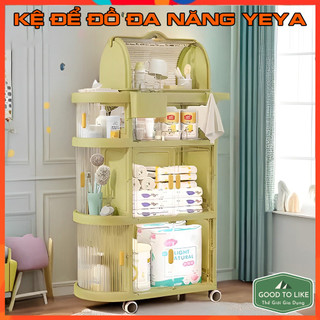 Kệ Để Đồ Sơ Sinh 4 Tầng YEYA Có Ngăn Kéo Trong Suốt Có Bánh Xe Đẩy Tiện Lợi - Kệ Để Đồ Đa Năng Gấp Gọn Cho Mẹ Và Bé