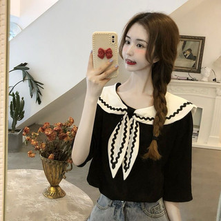 (L166) Áo Thun Nữ Ngắn Tay Đính Nơ Xinh Xắn