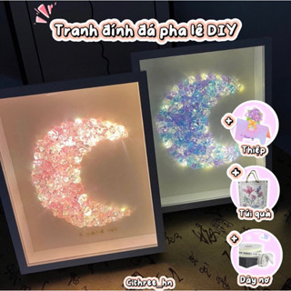 [Sẵn ] Khung Tranh Đính Đá Pha Lê DIY Đèn Led sáng tạo handmade tự làm quà tặng người yêu, dịp sinh nhật
