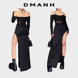  Dmanh - V2 Chân váy đen dài xẻ tà ôm body siêu dài 95cm 105cm 