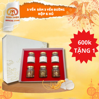 Set quà hộp 6 hủ yến chưng sẵn combo 3 hủ yến chưng đường phèn 3 hủ yến chưng nhân sâm minh thiện