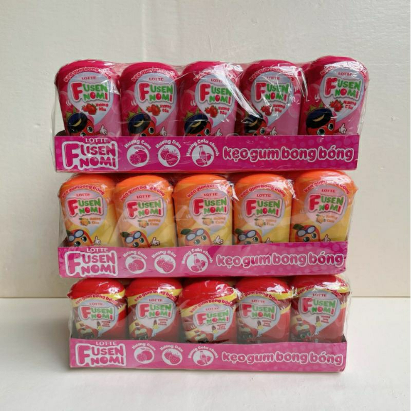 LỐC 25 HŨ KẸO GUM BONG BÓNG I KẸO GUM LOTTE FUSEN NO MI I 3 MÙI HƯƠNG