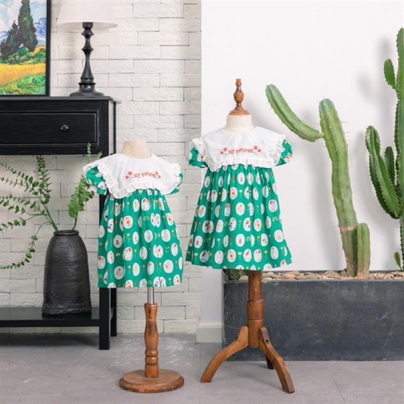 Váy bé gái tay bồng xuông