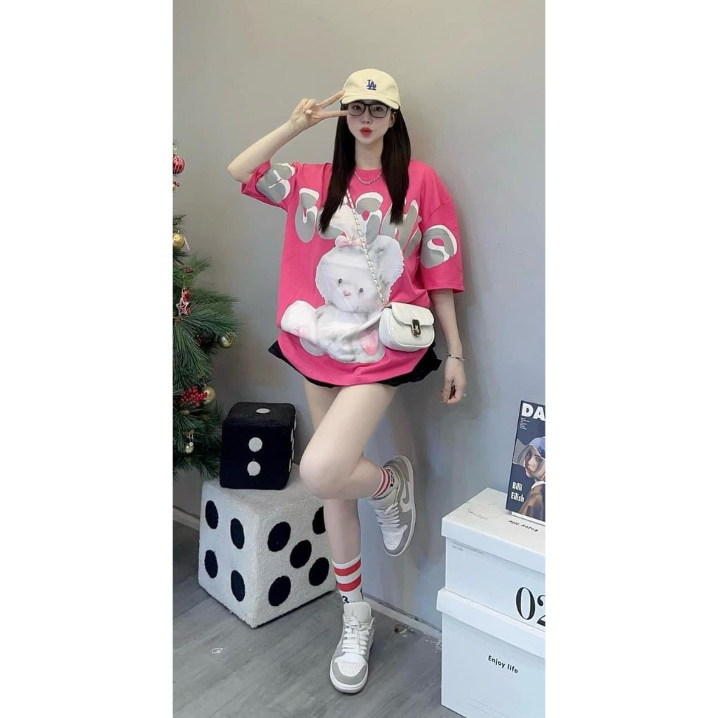(Có size) Áo phông Thỏ Ecochic cá tính Freesize nam nữ