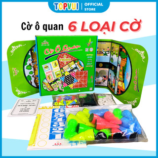 Bộ cờ 6 trong 1 liên hiệp thành: cờ ô quan, cờ vây, cờ caro, cờ cá ngựa, cờ nhảy, cờ gánh, đồ chơi cho trẻ em top vui