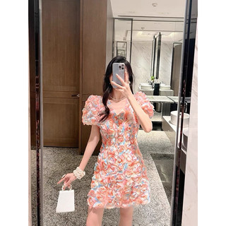 [ORDER] Đầm hoa nổi phong cách form chữ A