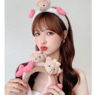 Cc31 cài tóc bờm tóc nữ bé gấu + 2 tim băng đô gấu thỏ