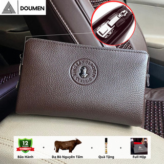 Túi Ví Da Clutch Doumen Khóa Số Bảo Mật logo tròn