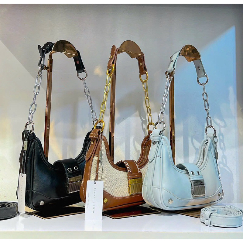 Cê ka Kẹp Nách Khóa Phối Kèm Dây Dài Đeo Chéo Sẵn 2 Màu Đen - Nâu