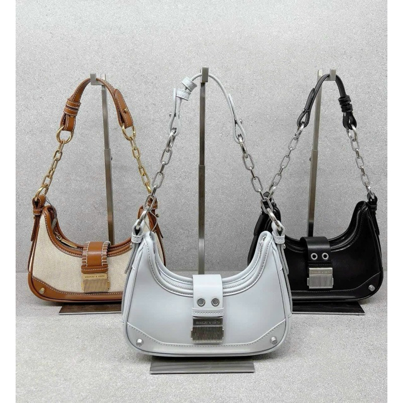 Cê ka Kẹp Nách Khóa Phối Kèm Dây Dài Đeo Chéo Sẵn 2 Màu Đen - Nâu