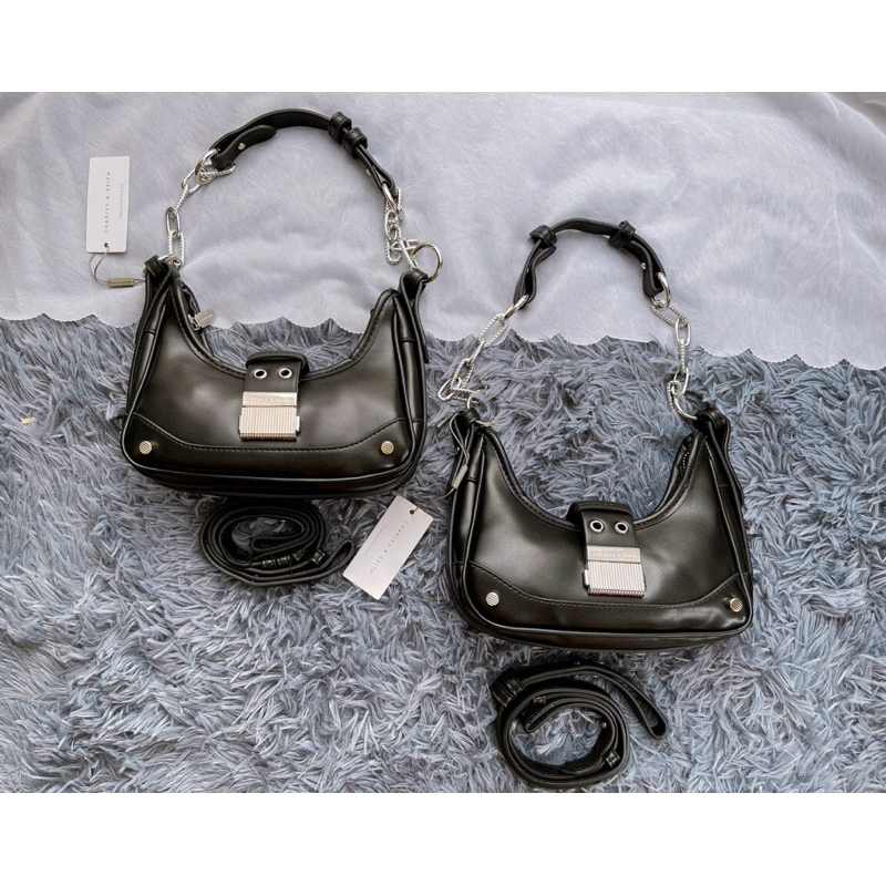 Cê ka Kẹp Nách Khóa Phối Kèm Dây Dài Đeo Chéo Sẵn 2 Màu Đen - Nâu