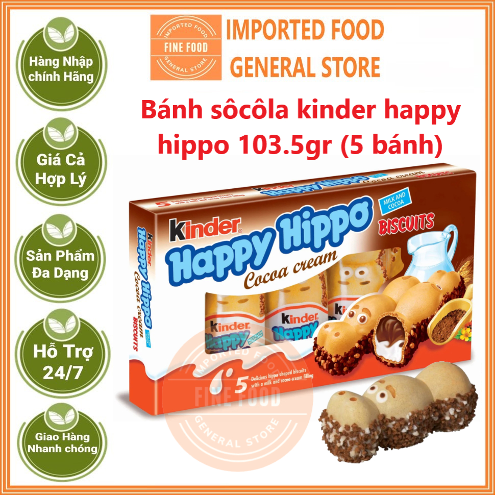 Bánh sôcôla kinder happy hippo 103.5gr (5 bánh)