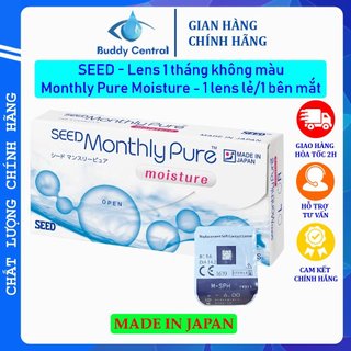 Lens Seed 1 tháng không màu Monthly Pure moisture có độ cận - Buddy Central