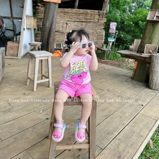Mã 677 bộ áo thun quần kaki hoạ tiết trái cây siêu dễ thương cho bé gái