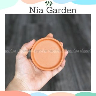 Dĩa lót đất nung tròn 8cm lót chậu cây để bàn mini văn phòng Nia Garden N6