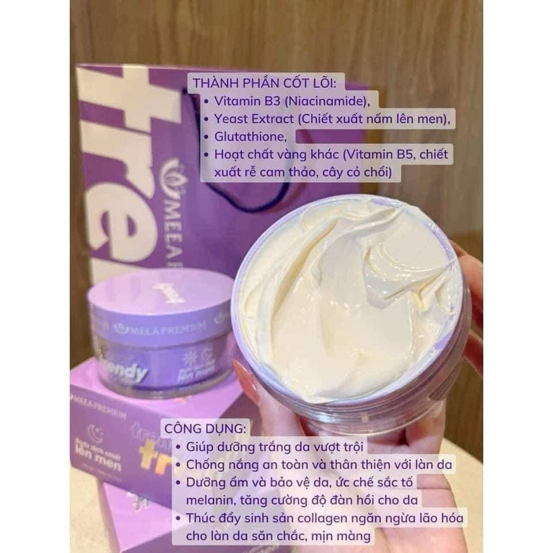 Combo Ủ Trắng Lên Men Trendy, Kem Body Trendy & Tẩy Tế Bào Chết Body Chính Hãng Meea Premium