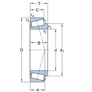 Vòng bi côn 30203 - Trục Ø17