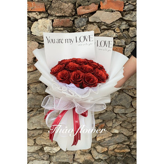 Bó hoa nhũ 19 bông phối lưới