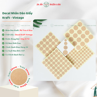 Decal nhãn dán giấy kraft thien van - vintage - size 15mm - 20mm - 25mm - 30mm
