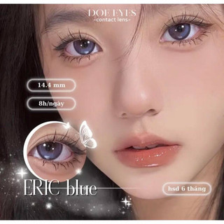 Lens kính áp tròng eric blue giãn 14,3 tặng khay dụng cụ đeo