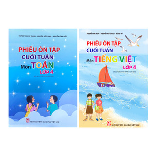 Sách - Combo 2 cuốn Phiếu ôn tập cuối tuần môn Toán +Tiếng Việt Lớp 4 - Chân Trời Sáng Tạo - GDMN