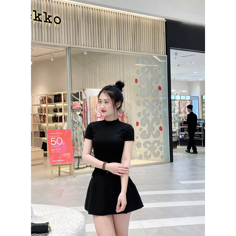MS08- Áo Thun crotop Cộc Tay PQ.Store Cổ Cao 42-52kg From Ôm Thời Trang Cá Tính Cực Xinh Freesize | BigBuy360 - bigbuy360.vn